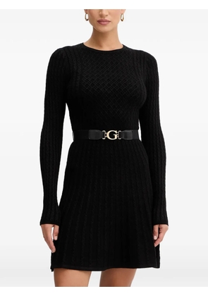 GUESS USA long-sleeve textured dress - Black