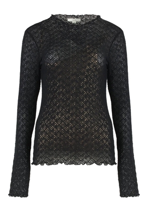 Vince long-sleeved diamond-lace top - Black