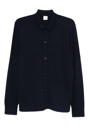 Eleventy button-down wool shirt - Blue