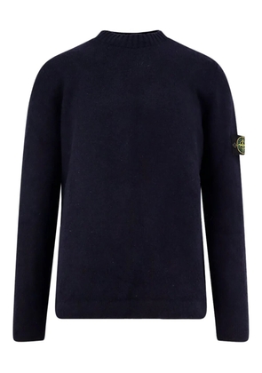 Stone Island crew-neck logo-patch sweater - Blue