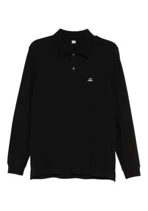 C.P. Company logo-patch polo shirt - Black