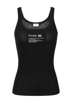 Elisabetta Franchi chain-ribbed top - Black