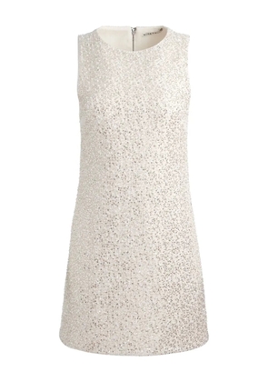 alice + olivia Cade embellished sleeveless shift dress - Neutrals