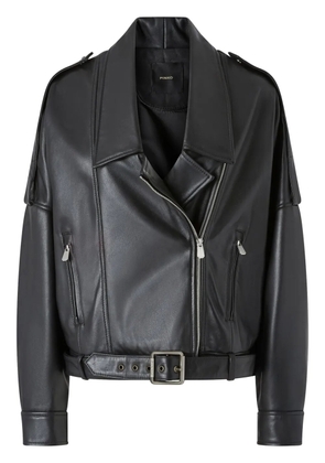 PINKO drop-shoulder biker jacket - Black