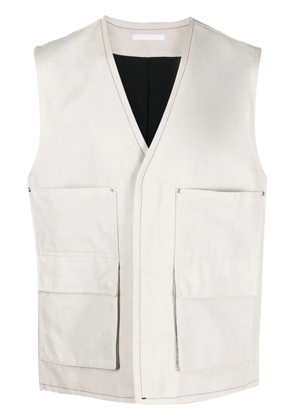 Helmut Lang cotton-linen cargo gilet - Neutrals