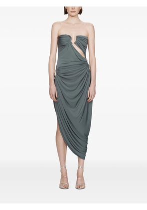 Christopher Esber Orica crystal-embellished ruched strapless dress - Grey