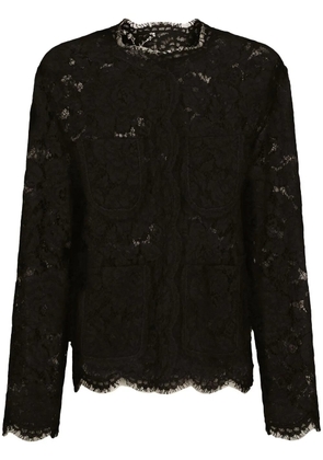 Dolce & Gabbana DNA floral-lace single-breasted jacket - Black