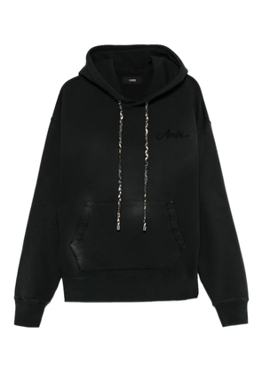 AMIRI embroidered drawstring hoodie - Black