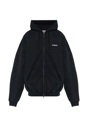VETEMENTS long-detail zip-fastening hoodie - Black