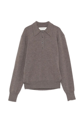 Róhe knitted polo-collar sweater - Brown