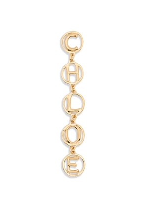 Chloé Script letter gold earrings