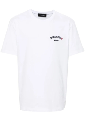 DSQUARED2 logo-embroidered cotton T-shirt - White
