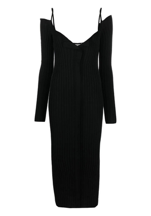 Philosophy Di Lorenzo Serafini ribbed-knit V-neck dress - Black