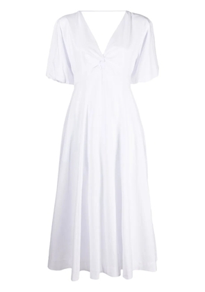 STAUD Finley V-neck midi dress - White