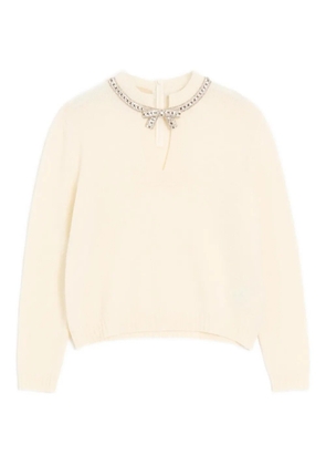 Valentino Garavani embroidered wool jumper - Neutrals