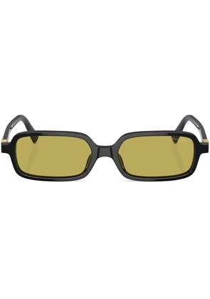 Miu Miu Eyewear logo-lettering rectangle-frame sunglasses - Black
