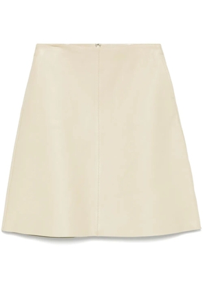 TOTEME leather mini skirt - Neutrals