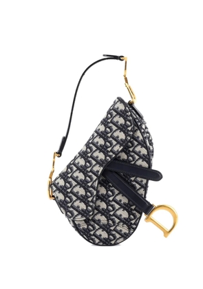 Christian Dior Pre-Owned Saddle Handbag Oblique Canvas Mini shoulder bag - Blue