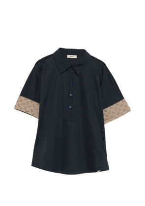 Herno printed-cuff polo top - Blue