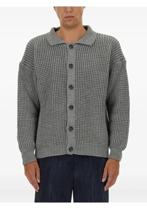 Family First buttoned waffle cardigan - Grey