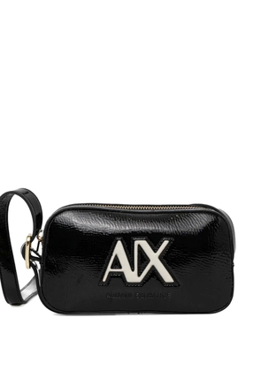 Armani Exchange logo-applique cross body bag - Black