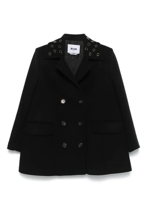 MSGM eyelet-detail coat - Black