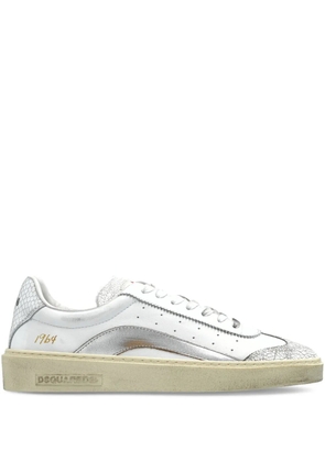 DSQUARED2 Rider metallic-leather low-top sneakers - White