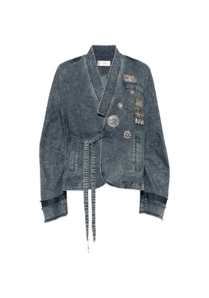 HUI MILANO embellished denim jacket - Blue