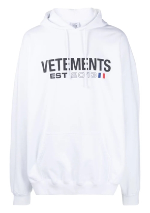 VETEMENTS logo-print cotton-blend hoodie - White
