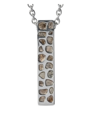 Parts of Four Cuboid Necklace (Half, Short Var., 50cm, Full Mega Pavé, PA+DIA) - Silver