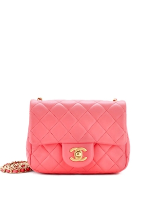 CHANEL Pre-Owned Pearl Crush Square Flap Bag Quilted Lambskin Mini crossbody bag - Pink