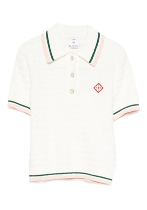 Casablanca textured-knit polo dress - White