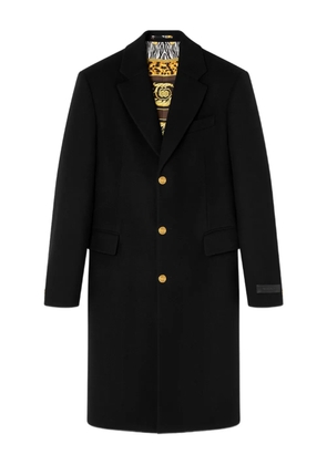 Versace single-breasted wool coat - Black