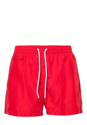 Kiton drawstring-waist swim shorts - Red