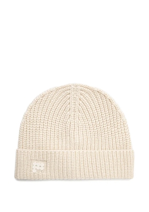Pangaia ribbed-knit logo beanie hat - Neutrals