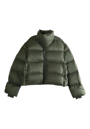 Rick Owens asymmetric zip puffer jacket - Green