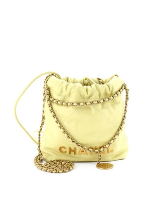 CHANEL Pre-Owned 22 Chain Hobo Quilted Calfskin Mini crossbody bag - Yellow