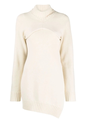 Jil Sander detachable-panel ribbed-knit jumper - Neutrals