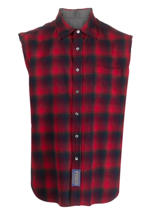 Maison Margiela x Pendleton checked sleeveless shirt - Red