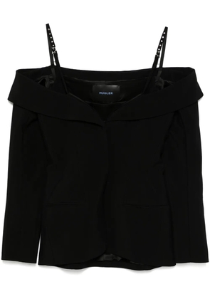 Mugler sculptural off-shoulder jacket - Black