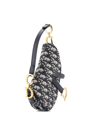 Christian Dior Pre-Owned Saddle Handbag Oblique Canvas Mini shoulder bag - Blue