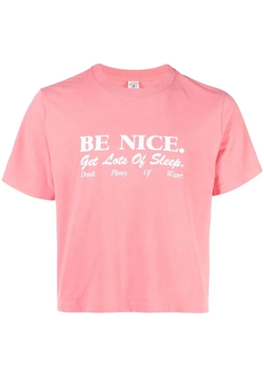 Sporty & Rich Be Nice print cropped T-shirt - Pink