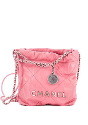CHANEL Pre-Owned 22 Chain Hobo Quilted Calfskin Mini crossbody bag - Pink
