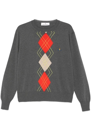 Vivienne Westwood argyle-pattern round-neck sweater - Grey
