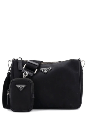 Prada Pre-Owned Re-Edition 2000 Double Zip Shoulder Bag Tessuto Small crossbody bag - Black