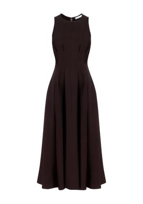 Proenza Schouler White Label Bronwyn pleated fitted-bodice midi dress - Brown