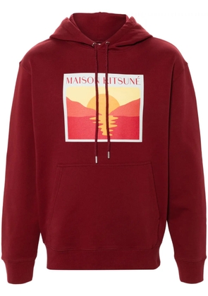 Maison Kitsuné Sunset Postcard cotton hoodie - Red