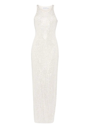 Self-Portrait rhinestoned sleeveless maxi dress - Neutrals
