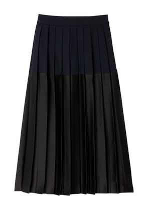 SANDRO pleated colourblock midi skirt - Black