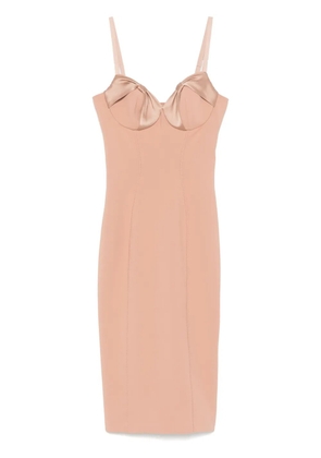 Elisabetta Franchi bow-embellishment midi dress - Neutrals